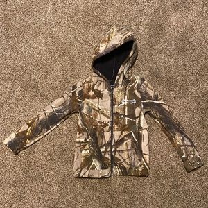 Boys real tree hunting zip up